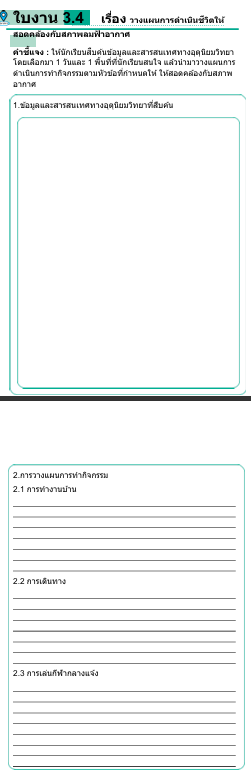 ใบงาน 3.4    เรื่อง วางแผนการดําเนินชีวิตให