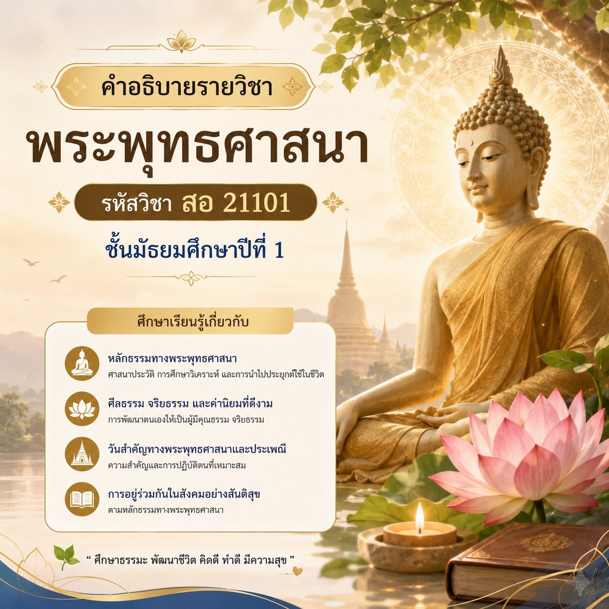 รายวิชาสังคมศึกษาศาสนาและวัฒนธรรม