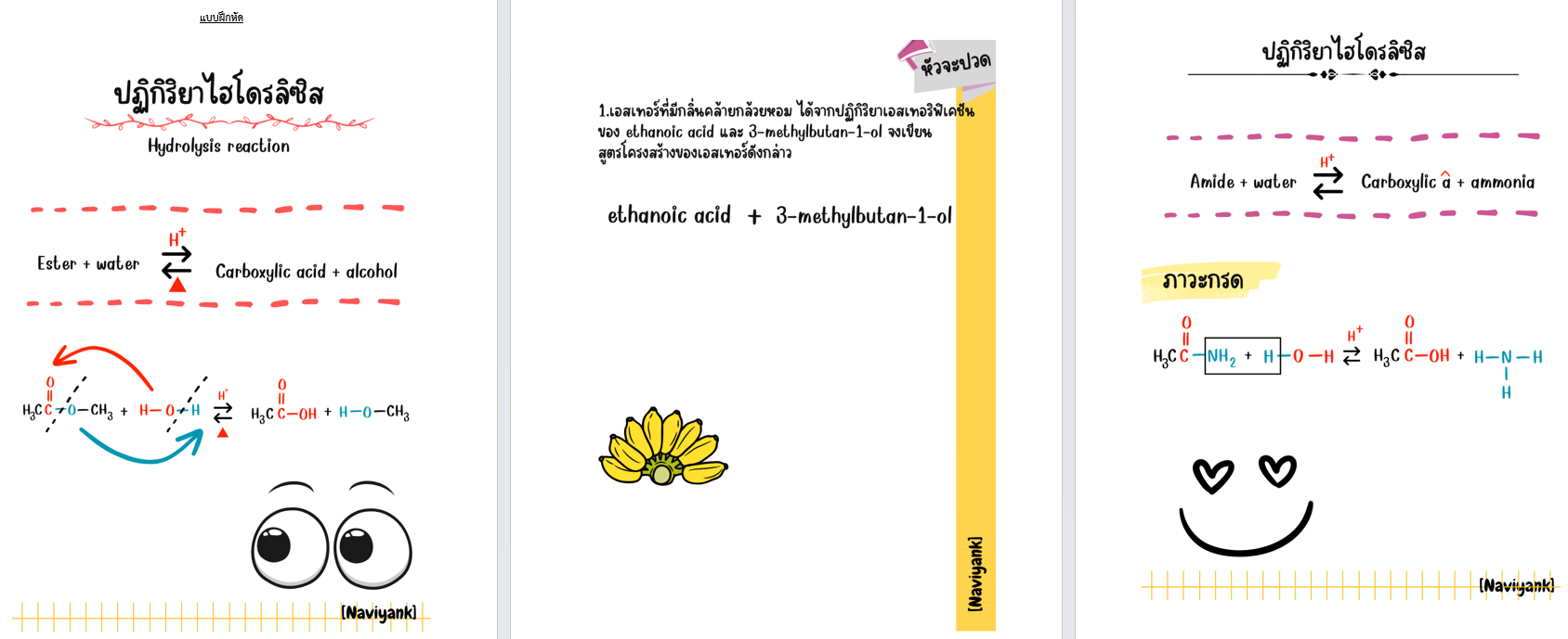 เรื่อง ปฏิกิริยาไฮโดรลิซิส		                                                      